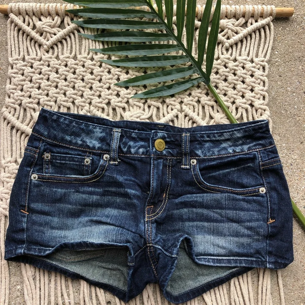 American Eagle Outfitters Dark Blue Denim Jean Shorts